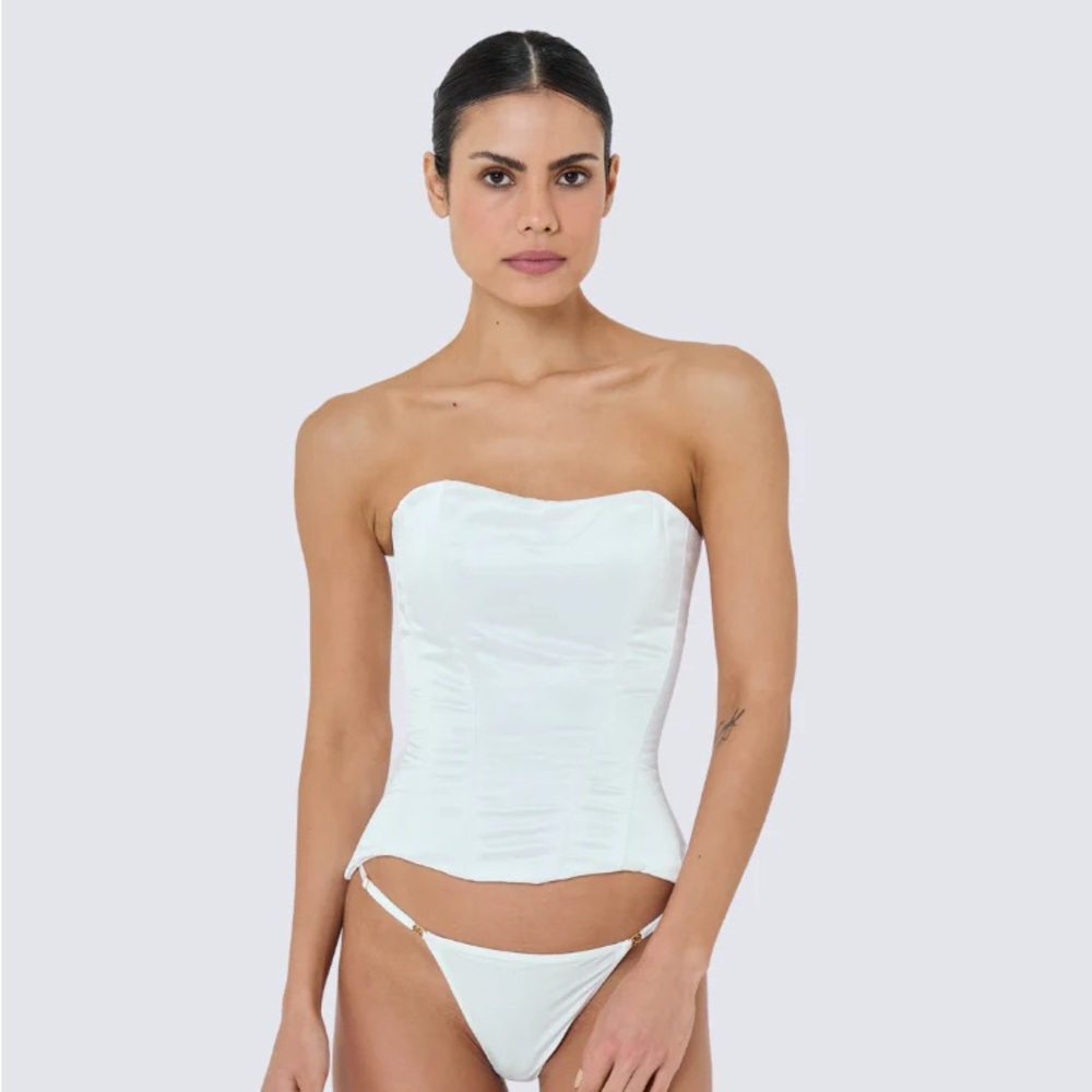 White corset with Lace up structured waist | Perfect Corset NYC